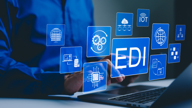 A businessman using futuristic hologram computer