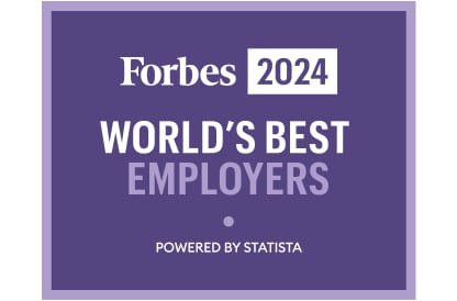 Forbes worlds best employers 2024 award logo