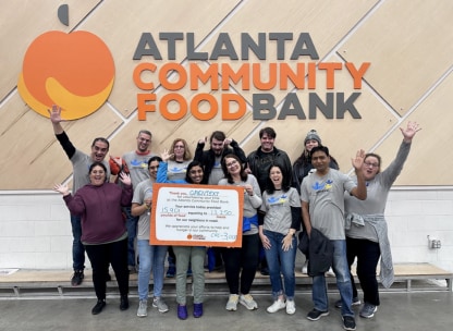 OpenText employees at the Atlanta food bank