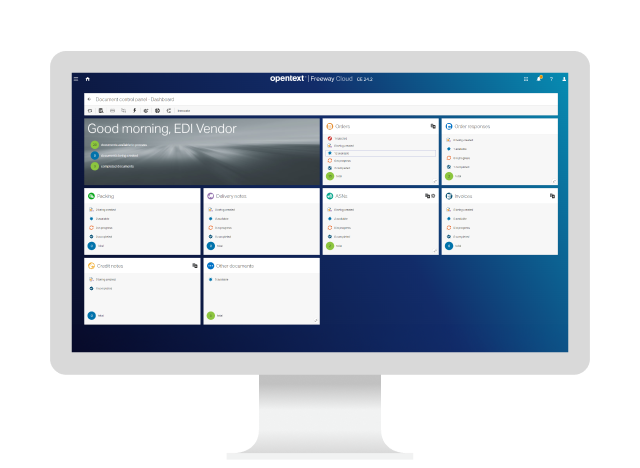 OpenText B2B Integration Essentials platform on a computer