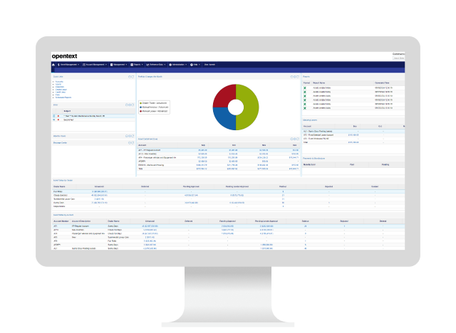 OpenText Financial Hub platform on a computer