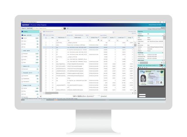 Un ordenador de sobremesa que muestre OpenText Forensic