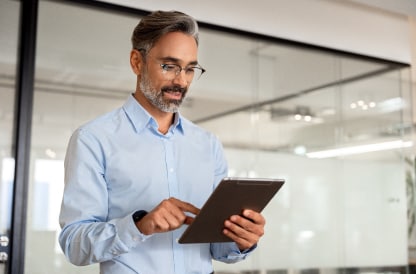 Person working on a tablet