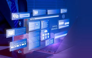 person with laptop open