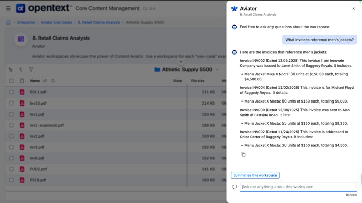 content aviator dashboard showing relevant content