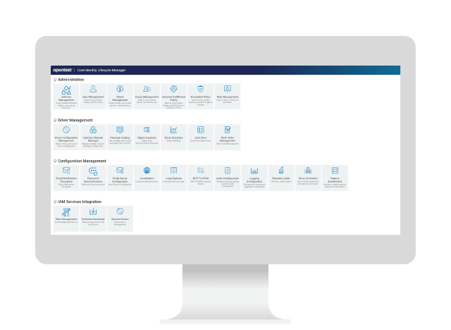 OpenText Core Identity Foundation dashboard image