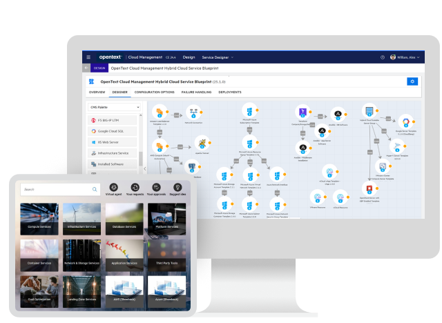 OpenText Cloud Management running on a computer