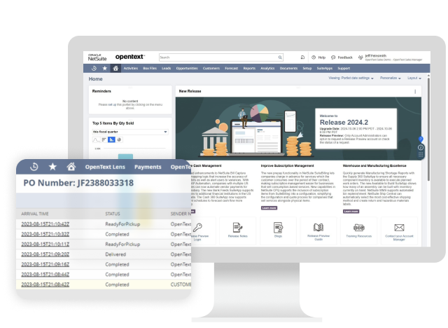 コンピューターで動作しているOpenText Business Network Cloud for NetSuite