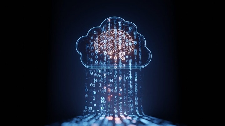 Cloud with data code image