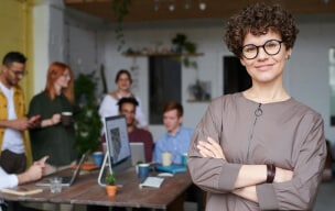 A person looking straight at camera