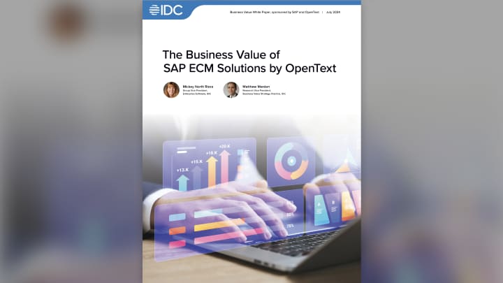 The Business Value of SAP ECM solutions by OpenText - IDC report cover