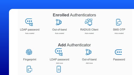 A screenshot of the OpenText Advanced Authentication showing enrolled authenticators.