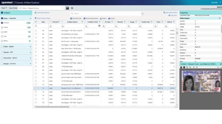 A screenshot of the OpenText Forensic user interface.