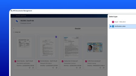 A screenshot of the OpenText Core Content Management for SAP SuccessFactors user interface.