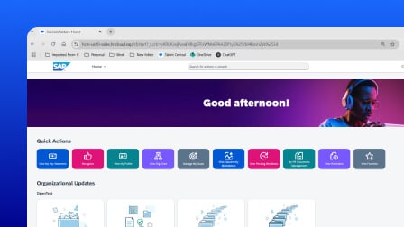 A screenshot of the OpenText Core Content Management for SAP SuccessFactors login screen.