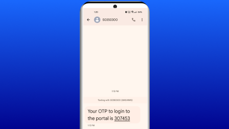 A mobile phone screen showing a one-time passcode (OTP) login message.