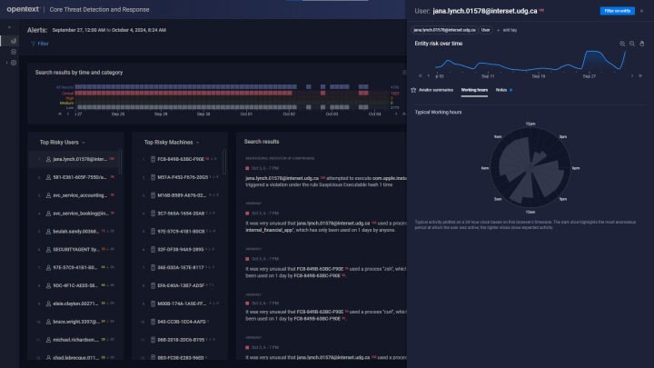 image of OpenText Core Threat Detection and Response application