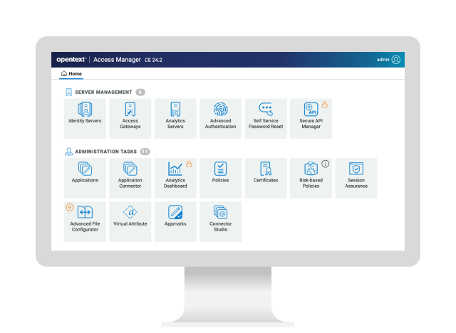 OpenText Access Manager with Managed Services running on a computer