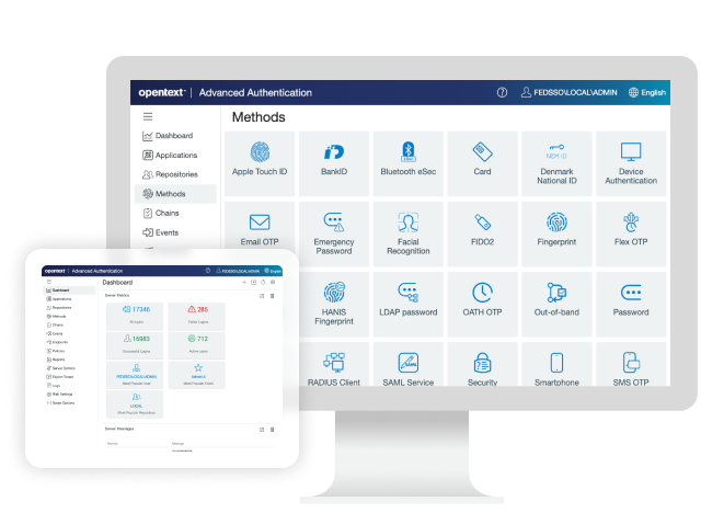 OpenText Advanced Authentication platform on a computer