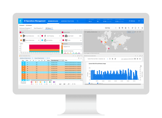 OpenText AI Operations Management running on a computer