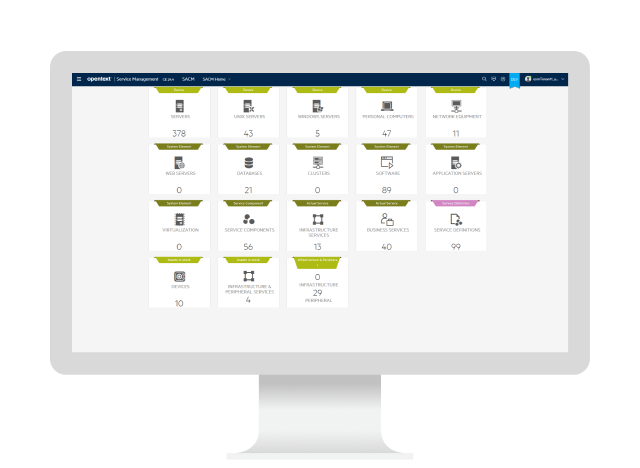 OpenText Asset Management platform on a computer