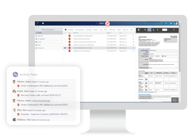 OpenText Content Management for Government software on a computer