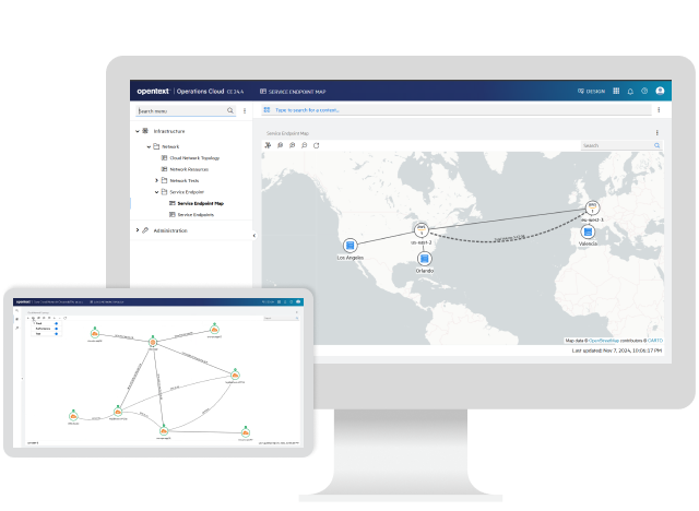 OpenText Core Cloud Network Observability running on a computer