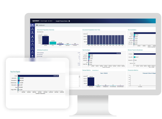 OpenText Core Insight application running on a computer