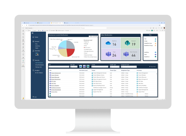 A computer showing the OpenText Data Access Governance platform