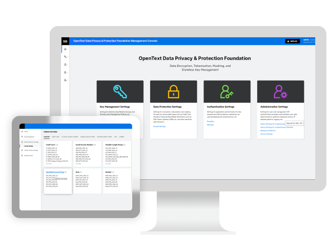 OpenText Data Privacy and Protection Foundation platform on a computer.