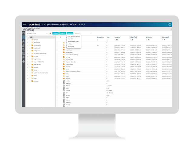 OpenText Data Access Governance dashboard on a computer