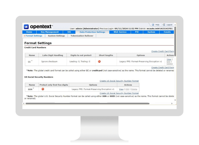 OpenText Data Privacy and Protection Foundation platform on a computer