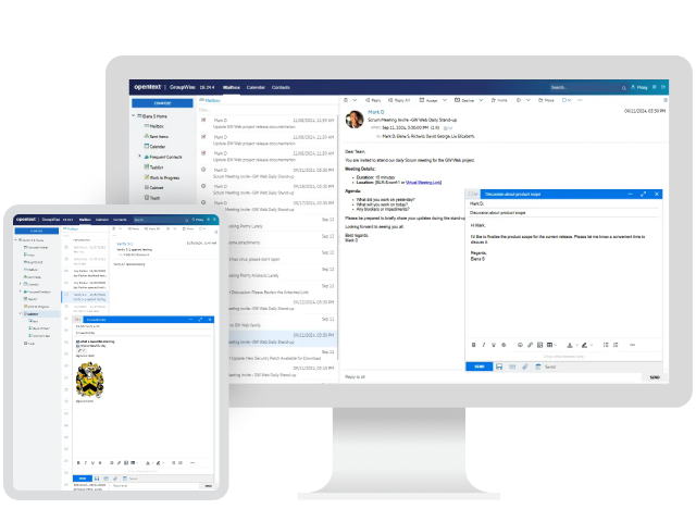 OpenText Groupwise dashboard on computer