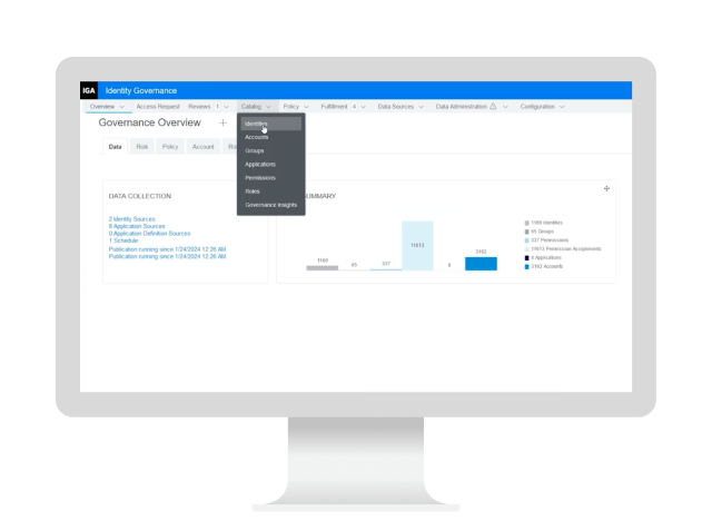 OpenText Identity Governance software on a computer 