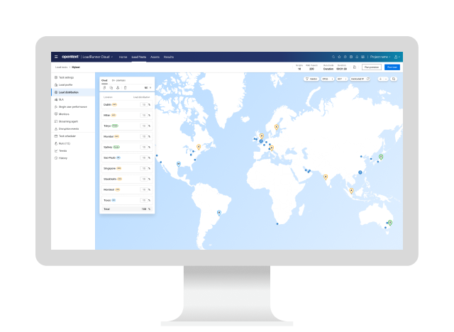 OpenText Core Performance Engineering UI on a computer