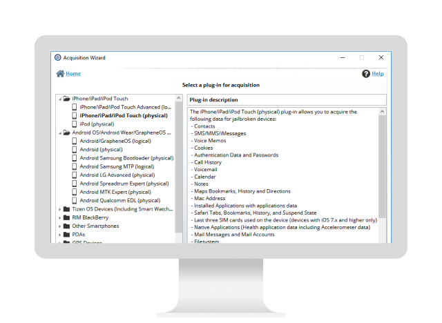 OpenText Mobile Investigator running on a computer