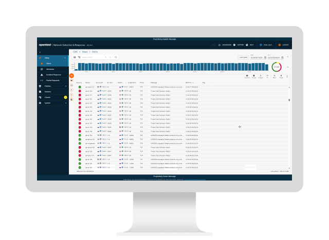 コンピューター上のOpenText Network Detection & Responseプラットフォーム 