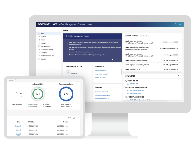 OpenText™ Open Enterprise Server platform on a computer