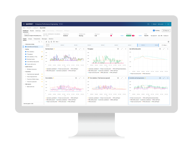 OpenText Enterprise Performance Engineering running on a computer