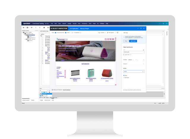 OpenText Functional Testing running on a computer