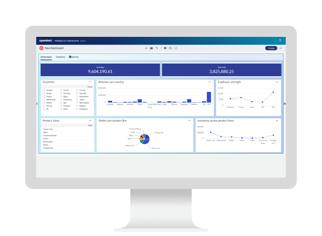 OpenText Intelligence running on a computer 