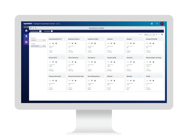 OpenText Intelligent Classification running on a computer