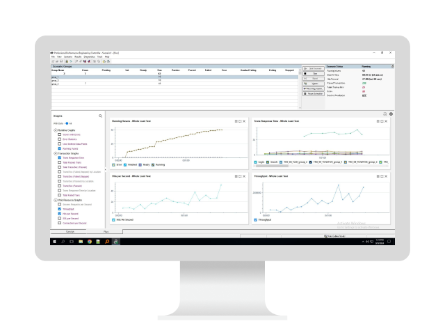 A computer showing OpenText Professional Performance Engineering