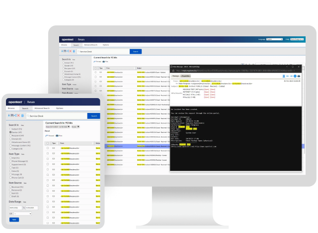 OpenText Retain Unified Archiving 在電腦上執行