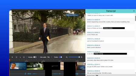 A screenshot of the OpenText eDiscovery user interface showing audio and video review features.