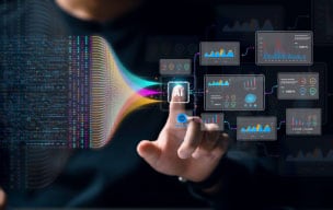 Person working with AI tools