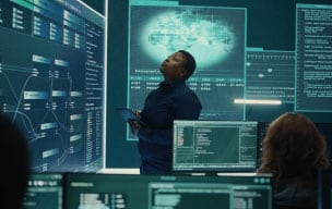 Person reviewing screens with LLMs