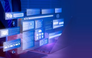 computer with digital popups