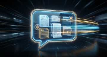 Chat bubble icon contains multiple digital conversation card