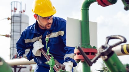 Person working on pipeline